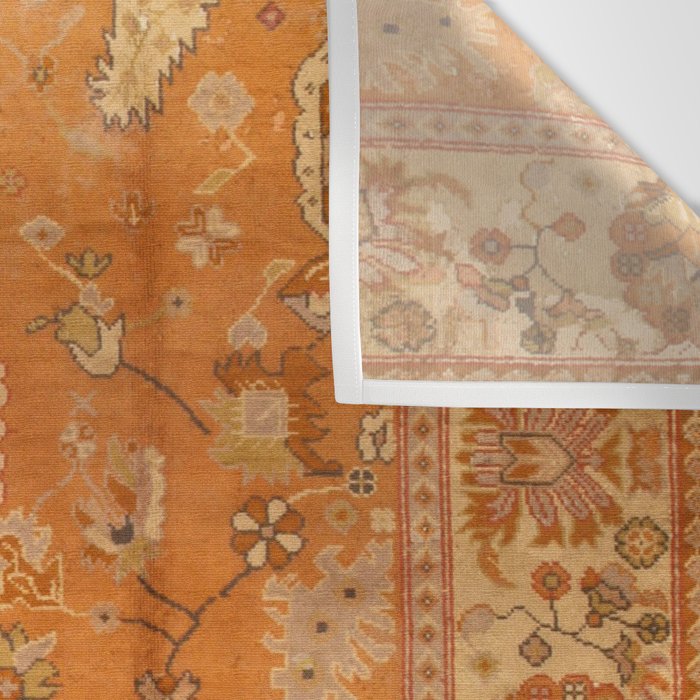 Antique Turkish Oushak Rug Print Wall Tapestry Gallery Image 3
