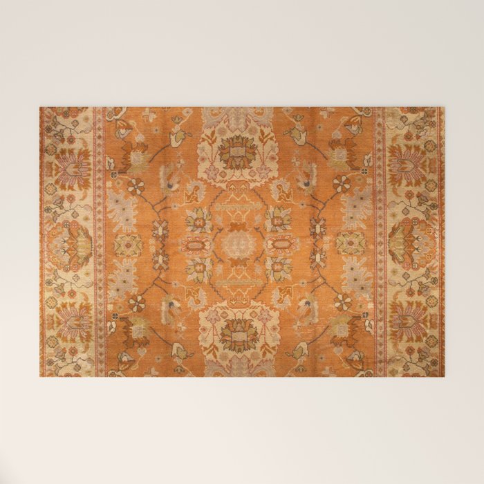Antique Turkish Oushak Rug Print Welcome Mat Gallery Image 1