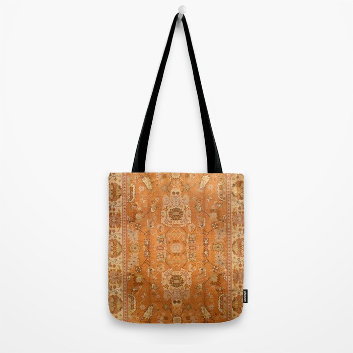 Antique Turkish Oushak Rug Print Tote Bag Gallery Image 2