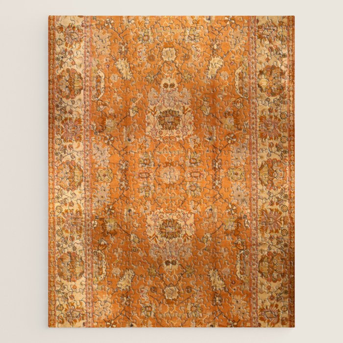 Antique Turkish Oushak Rug Print Jigsaw Puzzle Gallery Image 1