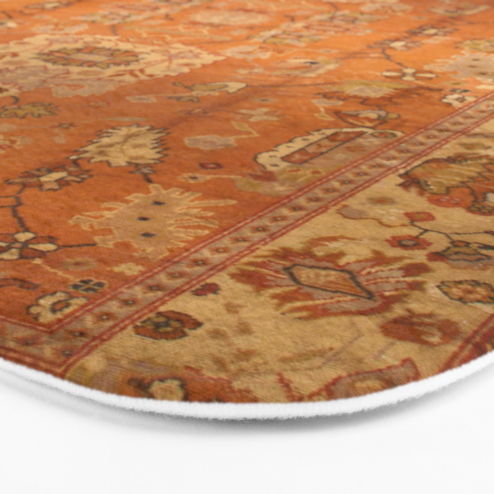 Antique Turkish Oushak Rug Print Bath Mat Gallery Image 3