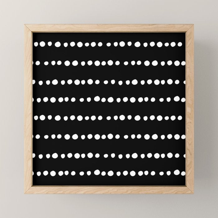 Spotted, Abstract, Black and White, Boho Print Mini Art Print Gallery Image 1
