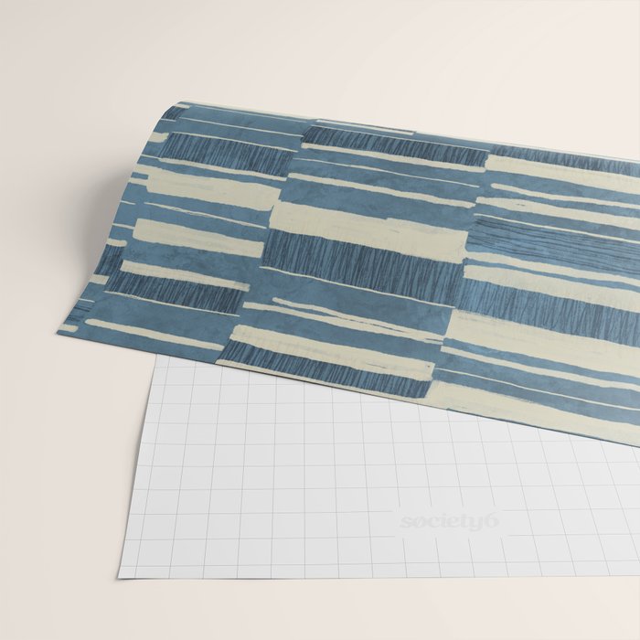 Scratchy Blocks - Seaside Blue Wrapping Paper Gallery Image 2