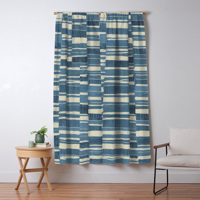 Scratchy Blocks - Seaside Blue Window Curtain Gallery Image 5