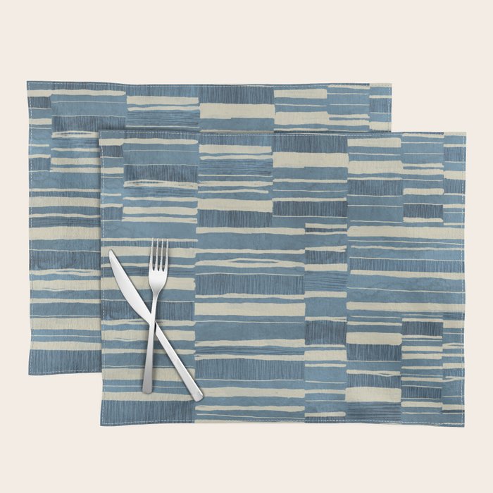 Scratchy Blocks - Seaside Blue Placemat Gallery Image 1