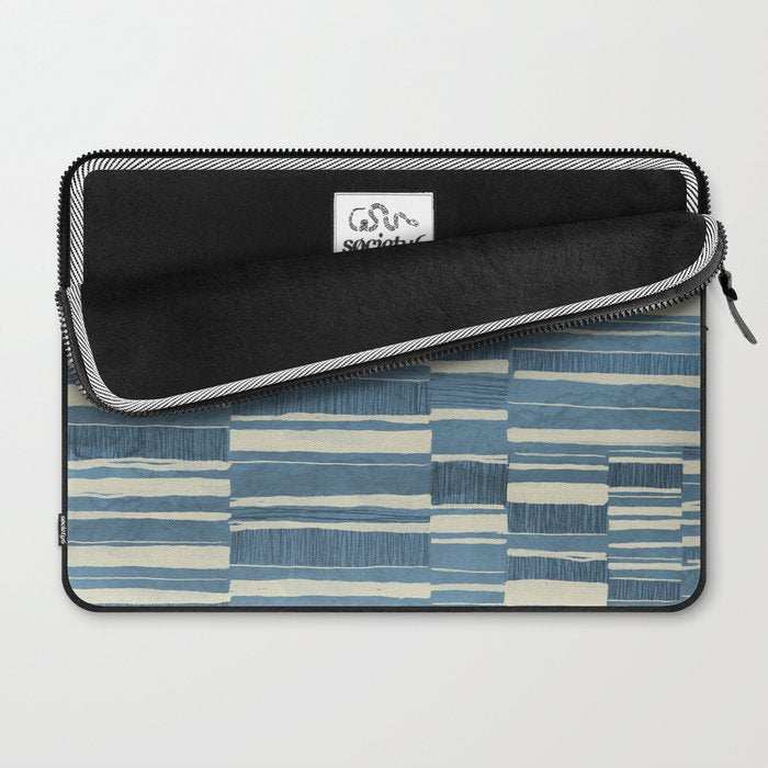 Scratchy Blocks - Seaside Blue Laptop Sleeve Gallery Image 2