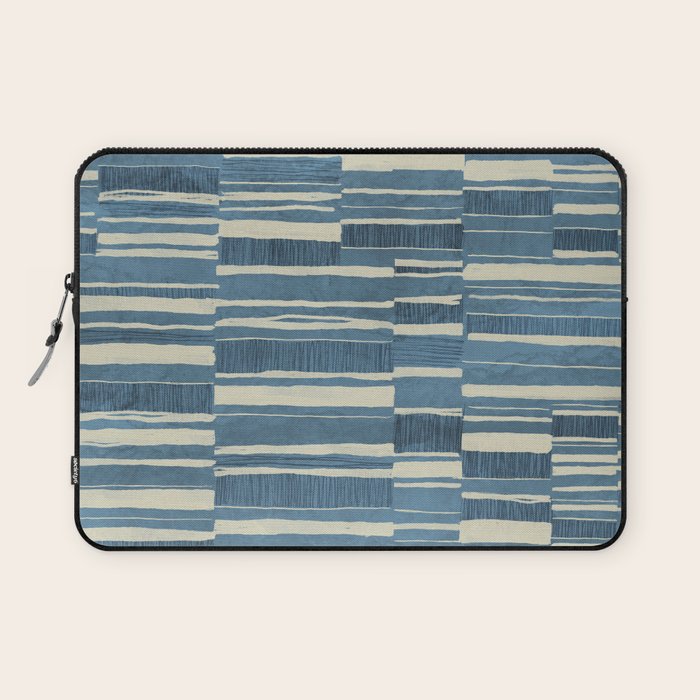 Scratchy Blocks - Seaside Blue Laptop Sleeve Gallery Image 1