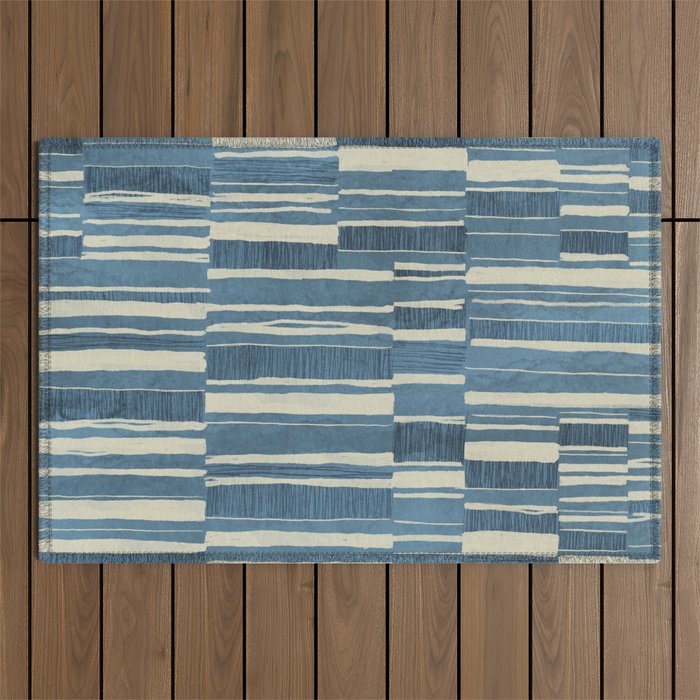 Scratchy Blocks - Seaside Blue Outdoor Rug Gallery Image 1