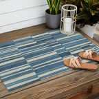 Scratchy Blocks - Seaside Blue Outdoor Rug Gallery Image 2