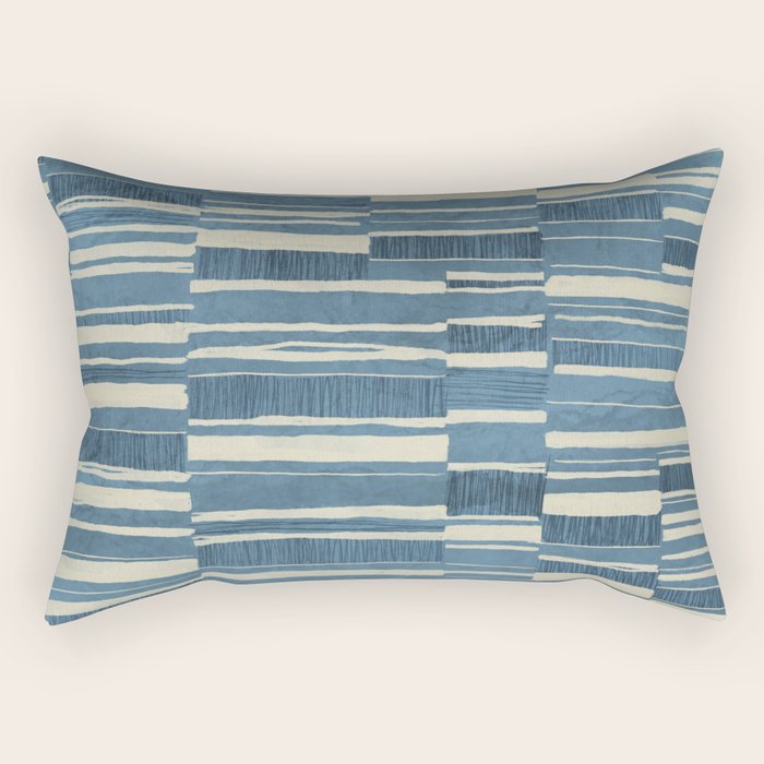 Scratchy Blocks - Seaside Blue Rectangular Pillow Gallery Image 2