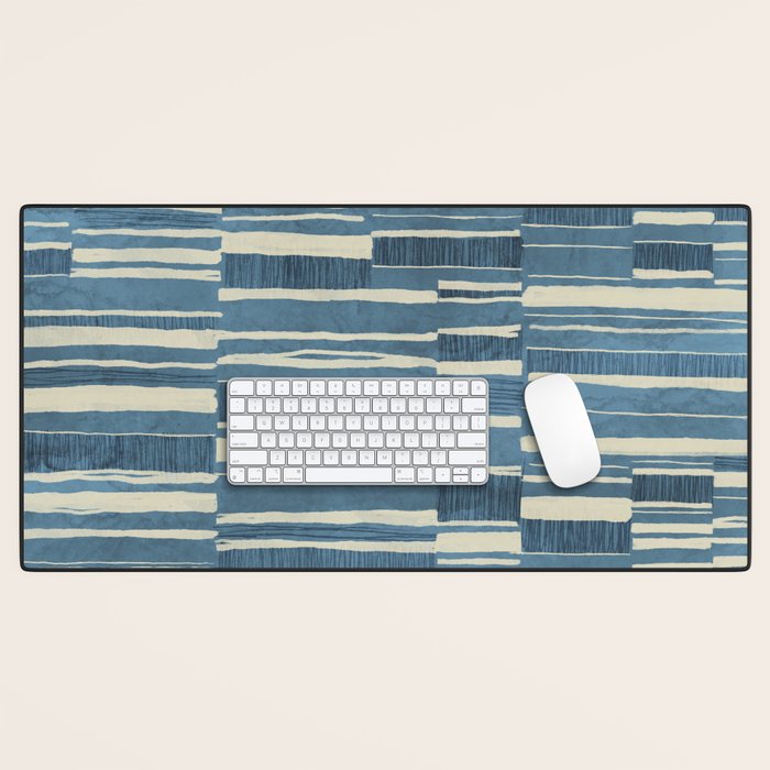 Scratchy Blocks - Seaside Blue Desk Mat Gallery Image 1