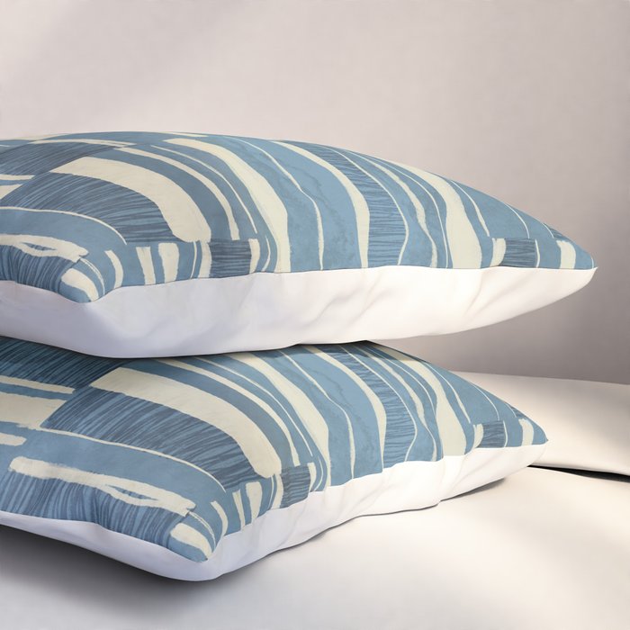 Scratchy Blocks - Seaside Blue Pillow Sham Gallery Image 3