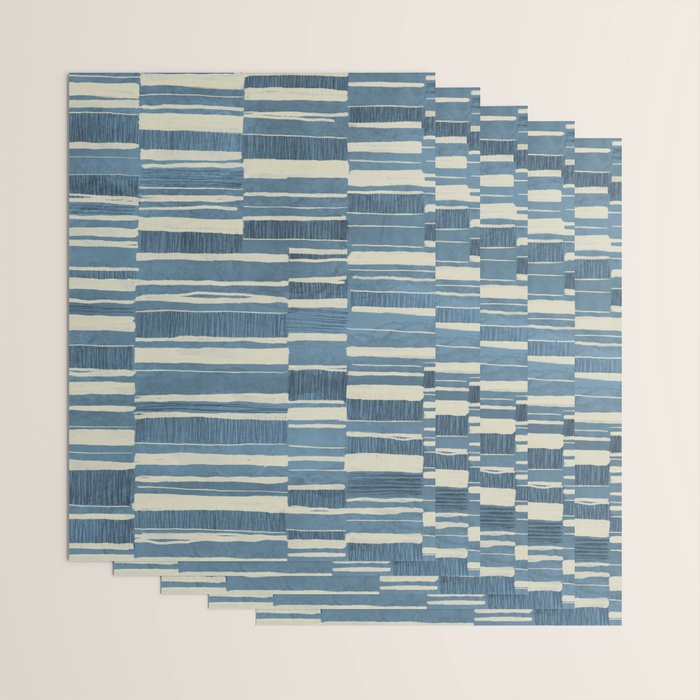 Scratchy Blocks - Seaside Blue Wrapping Paper Gallery Image 3