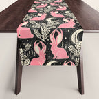 Jackalope - black and pink Table Runner Gallery Image 1
