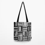 Music Cassette Stacks - Black and White - Something Nostalgic IV #decor #society6 #buyart Tote Bag Gallery Image 2