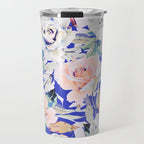 Modern Vibrant Flowery Garden B Travel Mug Gallery Image 1