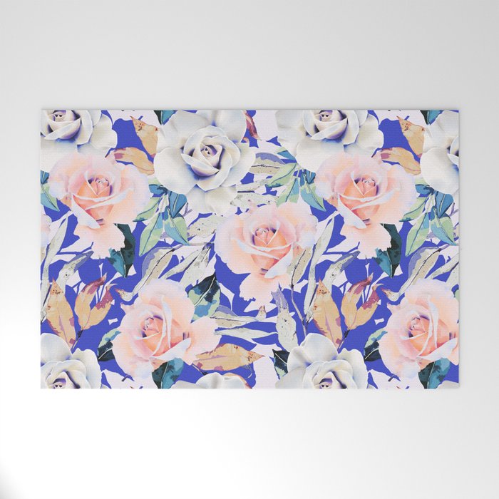 Modern Vibrant Flowery Garden B Welcome Mat Gallery Image 1