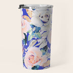 Modern Vibrant Flowery Garden B Travel Mug Gallery Image 3