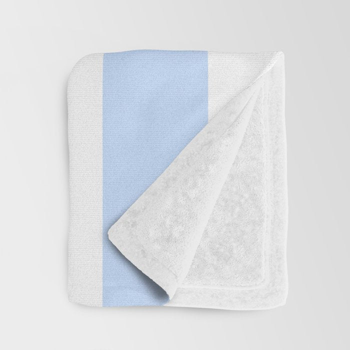 Pale Pastel Powder Blue and White Cabana Stripes Throw Blanket Gallery Image 3