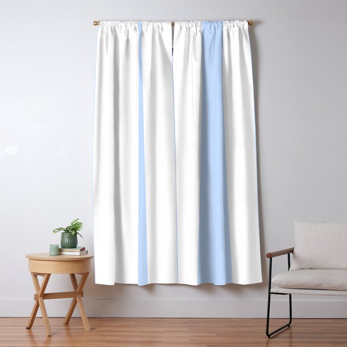 Pale Pastel Powder Blue and White Cabana Stripes Window Curtain Gallery Image 5