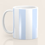 Pale Pastel Powder Blue and White Cabana Stripes Coffee Mug Gallery Image 3