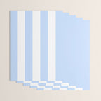 Pale Pastel Powder Blue and White Cabana Stripes Wrapping Paper Gallery Image 3