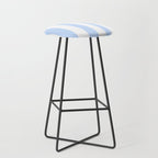 Pale Pastel Powder Blue and White Cabana Stripes Stool Gallery Image 1