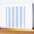 Pale Pastel Powder Blue and White Cabana Stripes Wall Mural Gallery Image 2