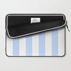 Pale Pastel Powder Blue and White Cabana Stripes Laptop Sleeve Gallery Image 2