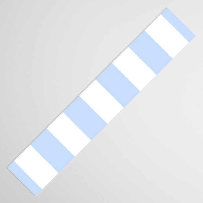 Pale Pastel Powder Blue and White Cabana Stripes Table Runner Gallery Image 3
