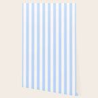 Pale Pastel Powder Blue and White Cabana Stripes Wallpaper Gallery Image 2