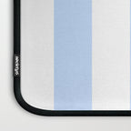 Pale Pastel Powder Blue and White Cabana Stripes Laptop Sleeve Gallery Image 3