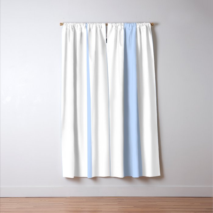 Pale Pastel Powder Blue and White Cabana Stripes Window Curtain Gallery Image 3