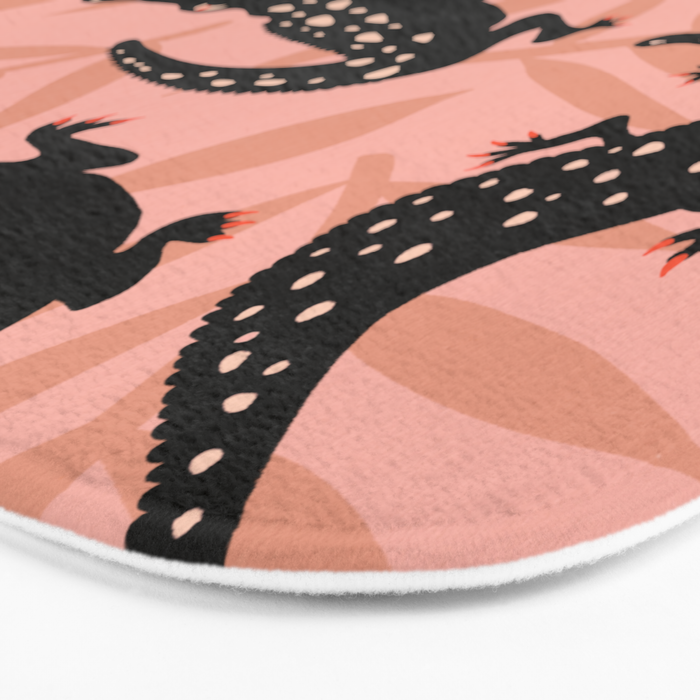 Alligator Collection - Black & Peach Bath Mat Gallery Image 3