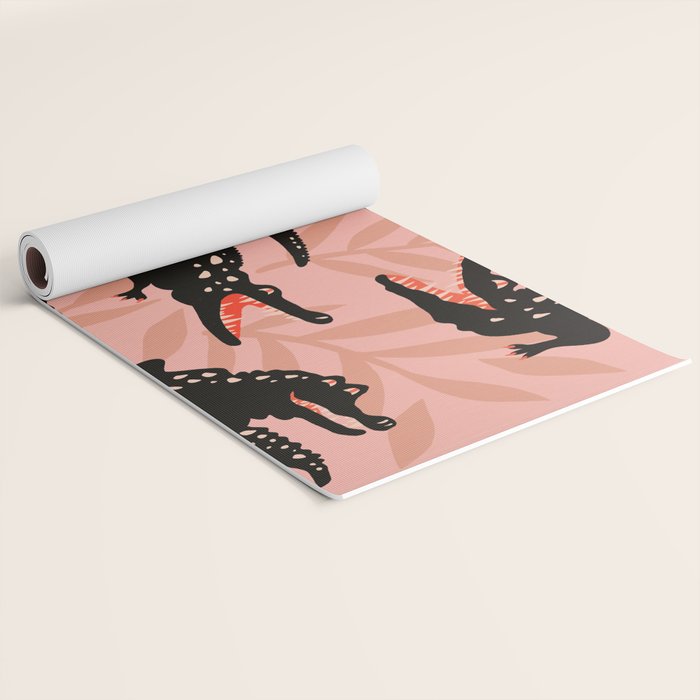 Alligator Collection - Black & Peach Yoga Mat Gallery Image 2