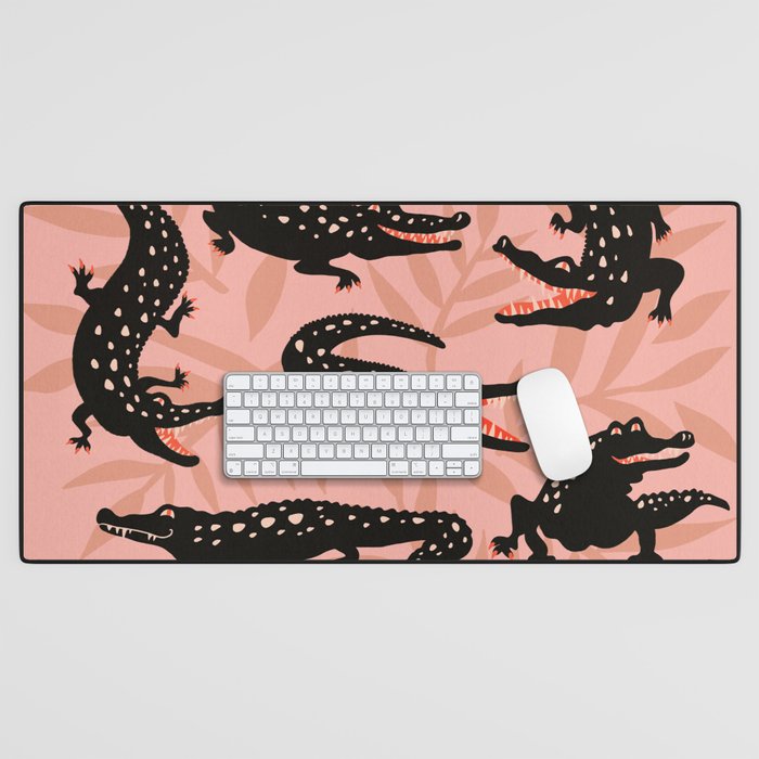 Alligator Collection - Black & Peach Desk Mat Gallery Image 1