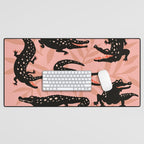 Alligator Collection - Black & Peach Desk Mat Gallery Image 1