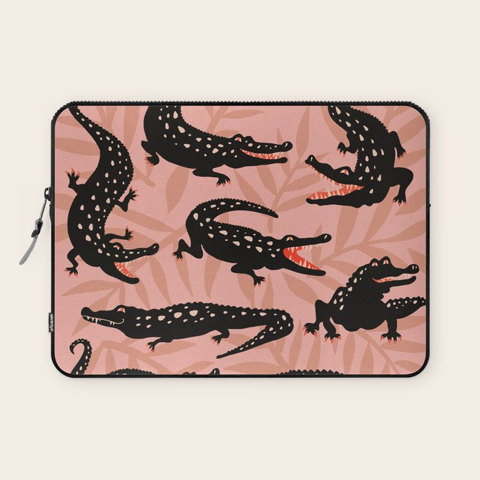 Alligator Collection - Black & Peach Laptop Sleeve Gallery Image 1