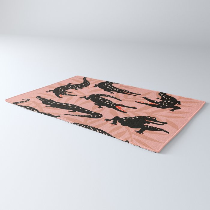Alligator Collection - Black & Peach Rug Gallery Image 3