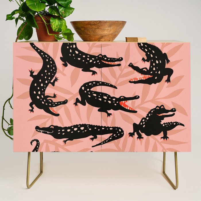 Alligator Collection - Black & Peach Credenza Gallery Image 1