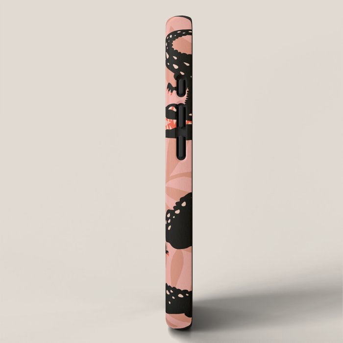 Alligator Collection - Black & Peach iPhone Case Gallery Image 2
