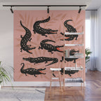 Alligator Collection - Black & Peach Wall Mural Gallery Image 1