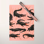 Alligator Collection - Black & Peach Wrapping Paper Gallery Image 1