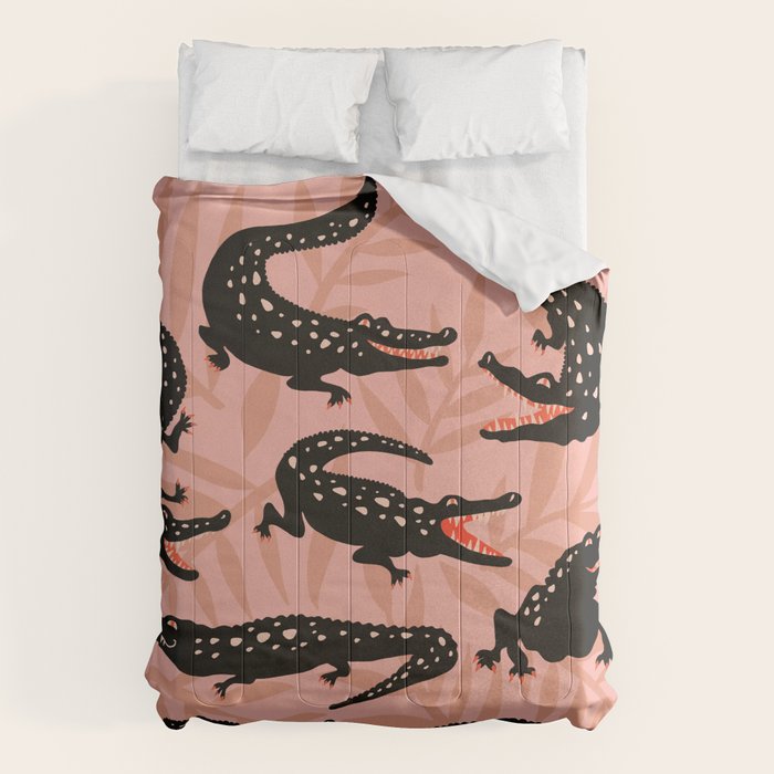 Alligator Collection - Black & Peach Comforter Gallery Image 6