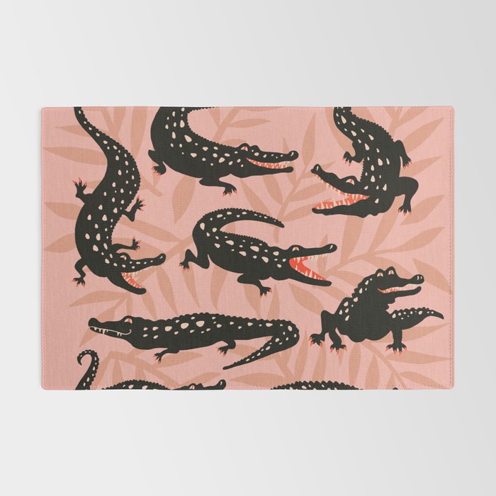 Alligator Collection - Black & Peach Rug Gallery Image 2