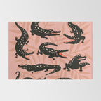 Alligator Collection - Black & Peach Rug Gallery Image 2