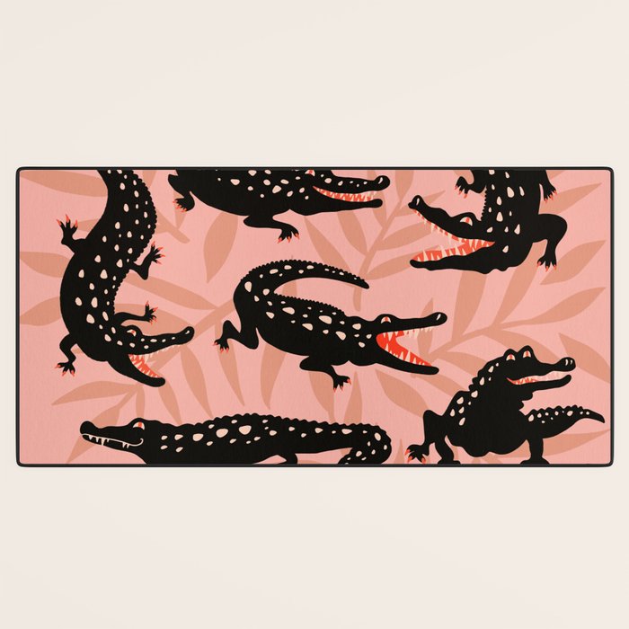 Alligator Collection - Black & Peach Desk Mat Gallery Image 3