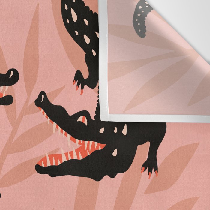 Alligator Collection - Black & Peach Wall Tapestry Gallery Image 3