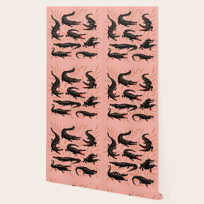 Alligator Collection - Black & Peach Wallpaper Gallery Image 2