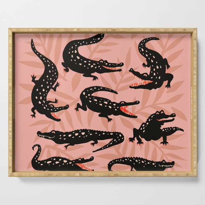 Alligator Collection - Black & Peach Serving Tray Gallery Image 1